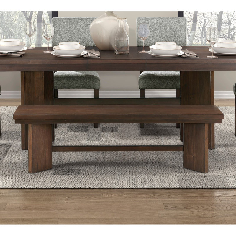 Banc en bois à finition noyer 1pc