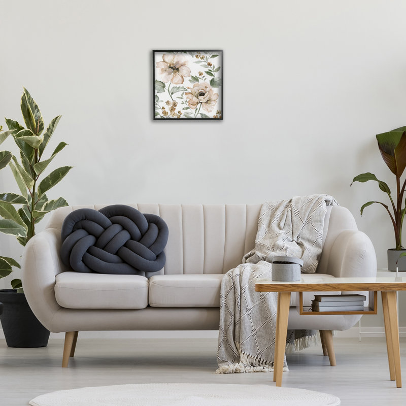 «Dicat Blooming Florals», estampe numérique, design par Nan, H 17 po x l 17 po, Giclée encadrée noir minuit