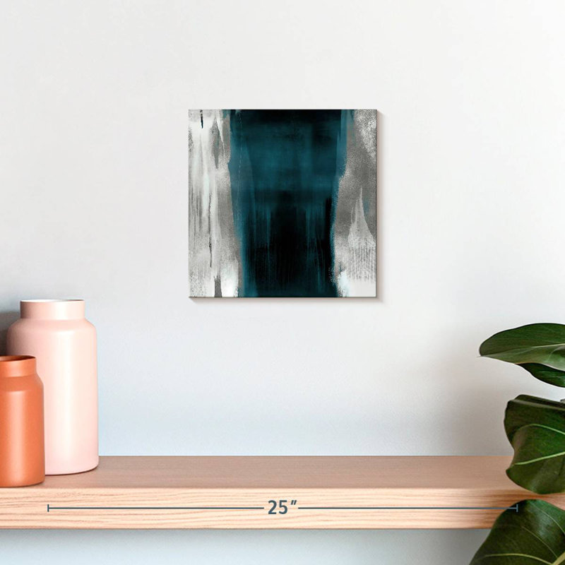 Avery Free Fall Teal With Silver II, 10" H x 10" W
