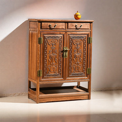 New Chinese style carved shoe cabinet