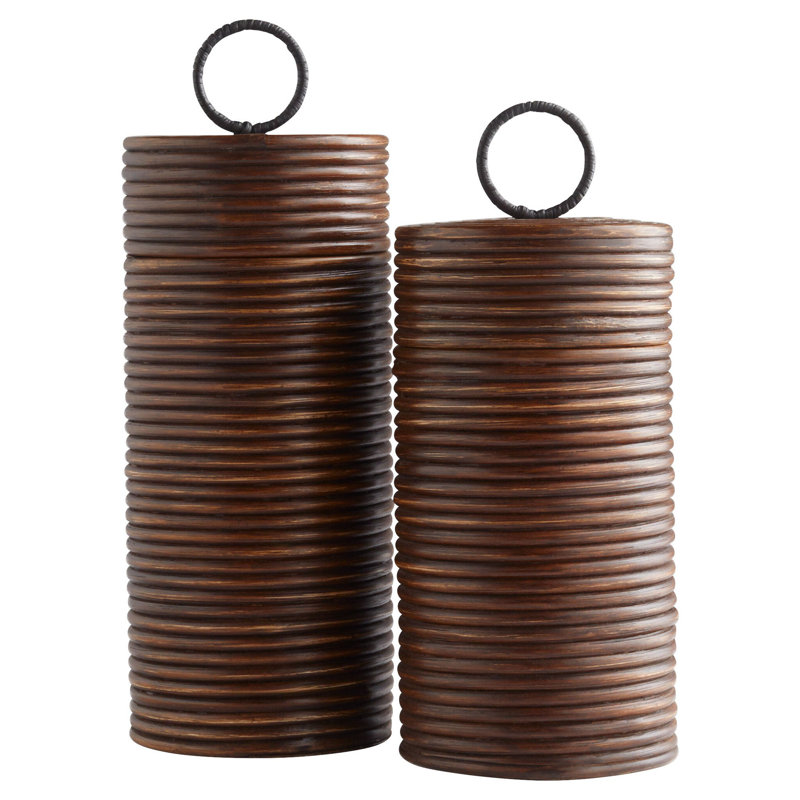 Papeete Wicker Jar, 16" H x 7" W x 7" D