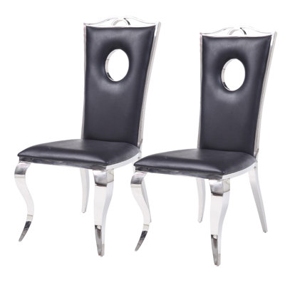 Chaise d’appoint rembourrée en noir Aikens
