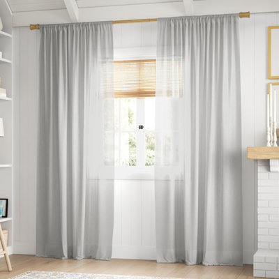 Wayfair Basics® Rothwell Sheer Modern Rod Pocket Curtain Panel