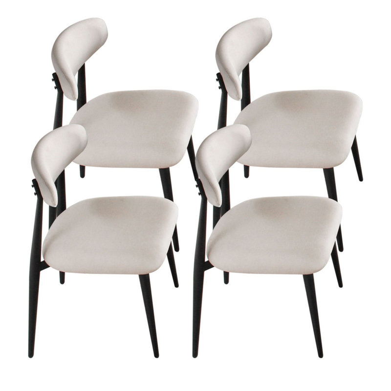Chaise rembourrée Estefanita, Gris clair, Ensemble de 4