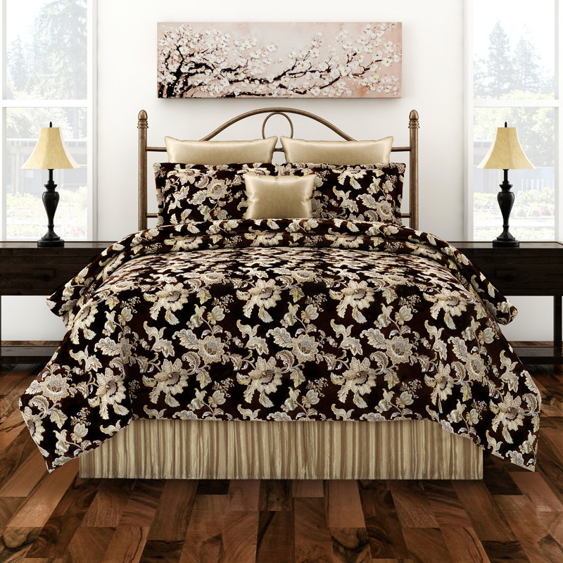Polyester Box Stitch Floral Comforter, Twin Comforter