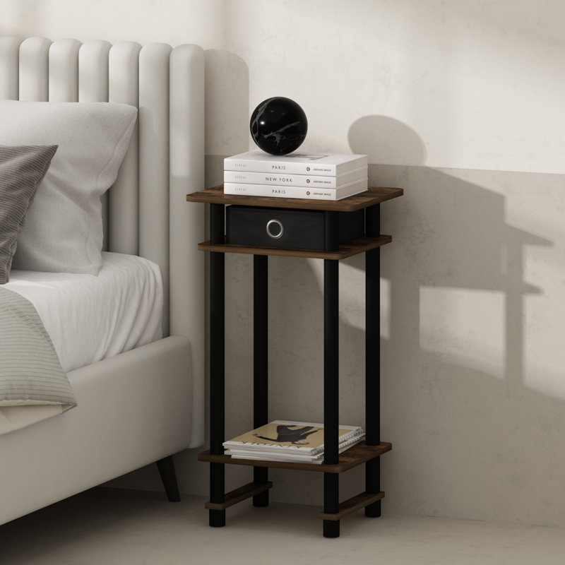 Jeronica 15.8'' W Nightstand, Amber Pine/Black, Individual