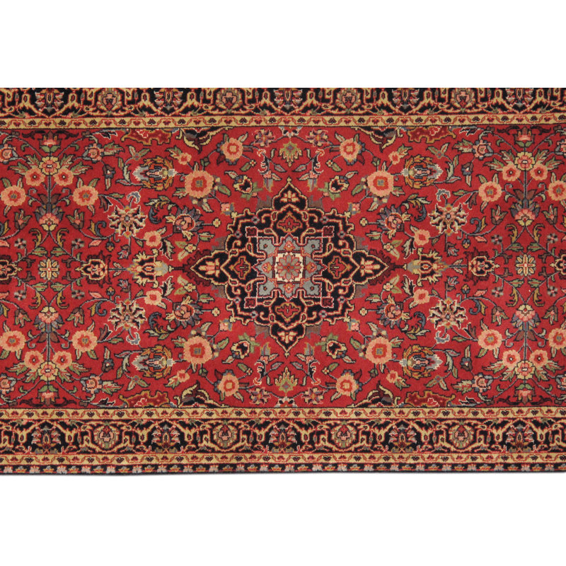 Azerbaijan Handmade Wool Floral Area Rug, Rectangle 5' x 7'