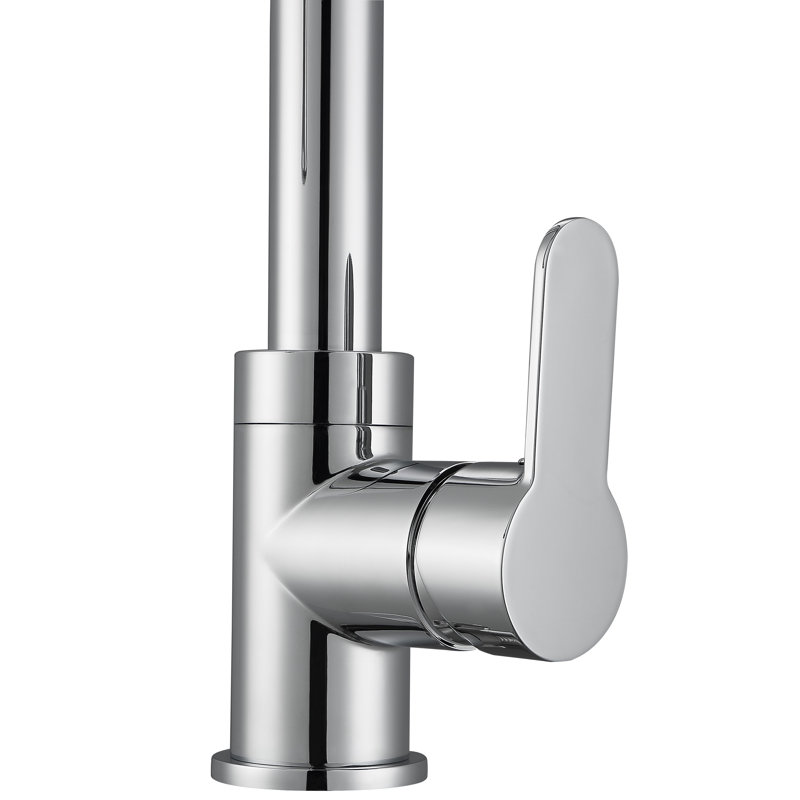 Chrome Single Handle Pull-Down Kitchen Faucet with Spray