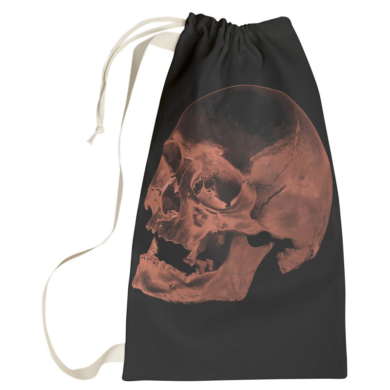 Sac à linge crâne, Petit (H 64 po x l 20 po x P 1,5 po), Rouge