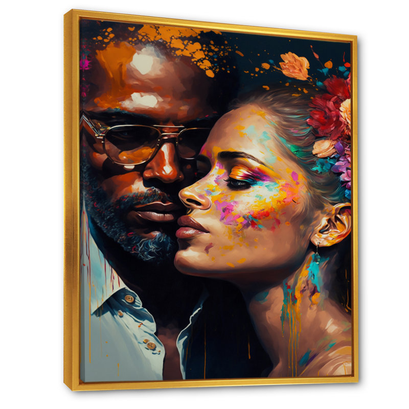 - Art mural traditionnel sur toile, H 20 po x l 12 po x P 1 po, Cadre flottant doré