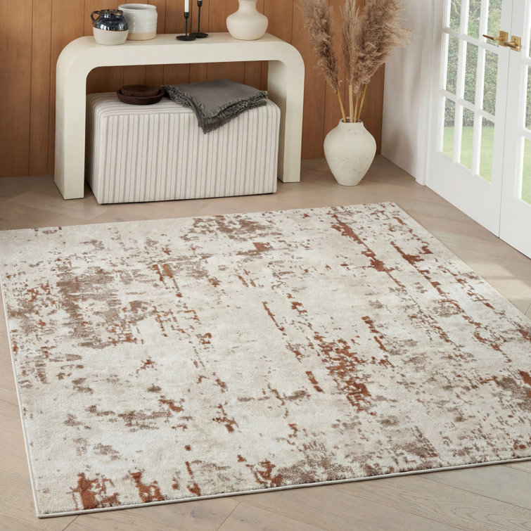 Bordas Machine Woven Abstract Area Rug