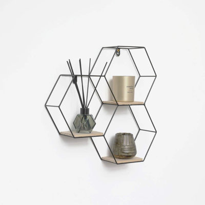 MacAdam 3 Piece Hexagon Metal Accent Shelf
