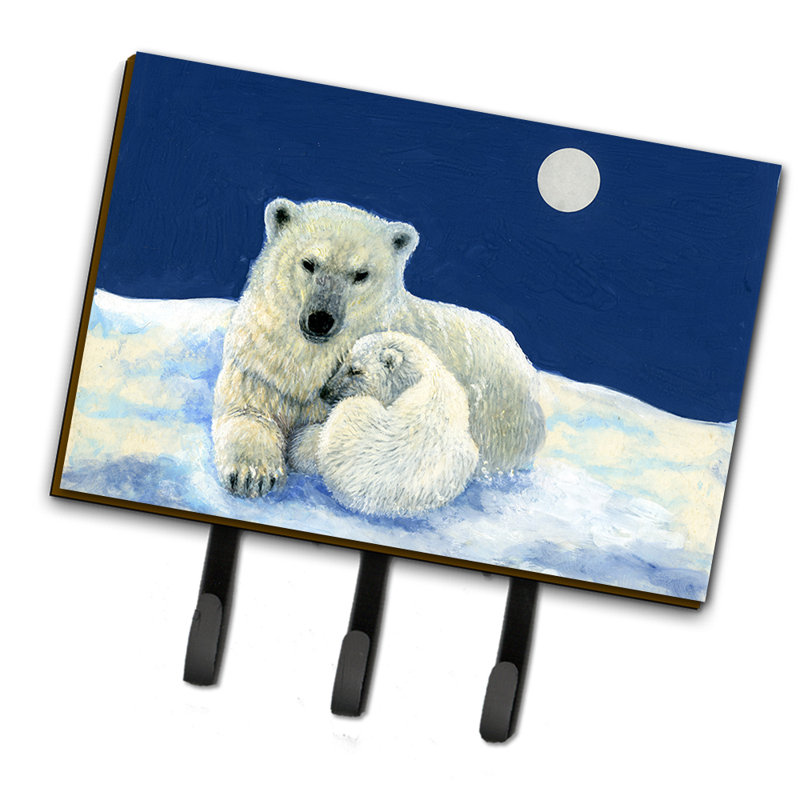 Organisateur de clés murales avec crochets de clés polaire ours moonlight snuggle