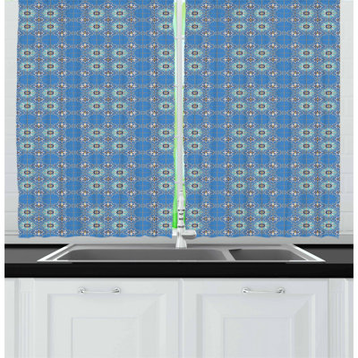 Damask Tailored Kitchen Curtain