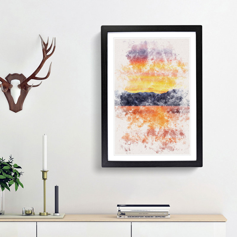 Sunshine over the Mountains - Picture Frame Graphic Art, 45cm H x 33cm W x 2cm D, Black Framed