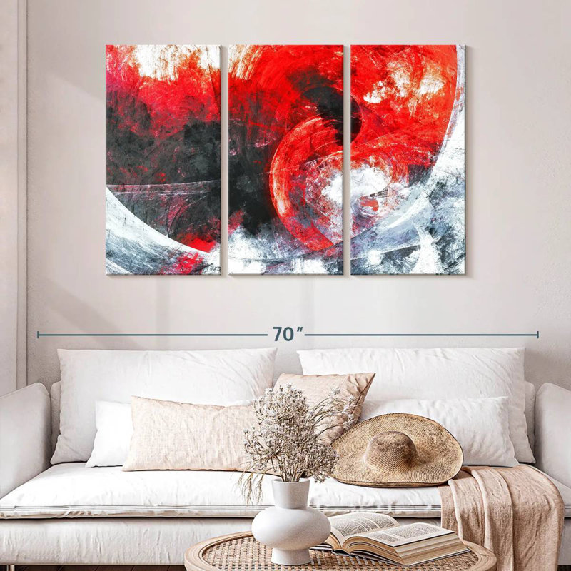 Avery Red Whirlpool Abstract, 32" H x 50" W