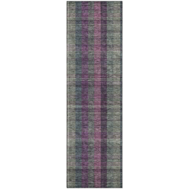 Premium Machine Washable Prisco Plum Rug, Runner 2'3" x 7'6"
