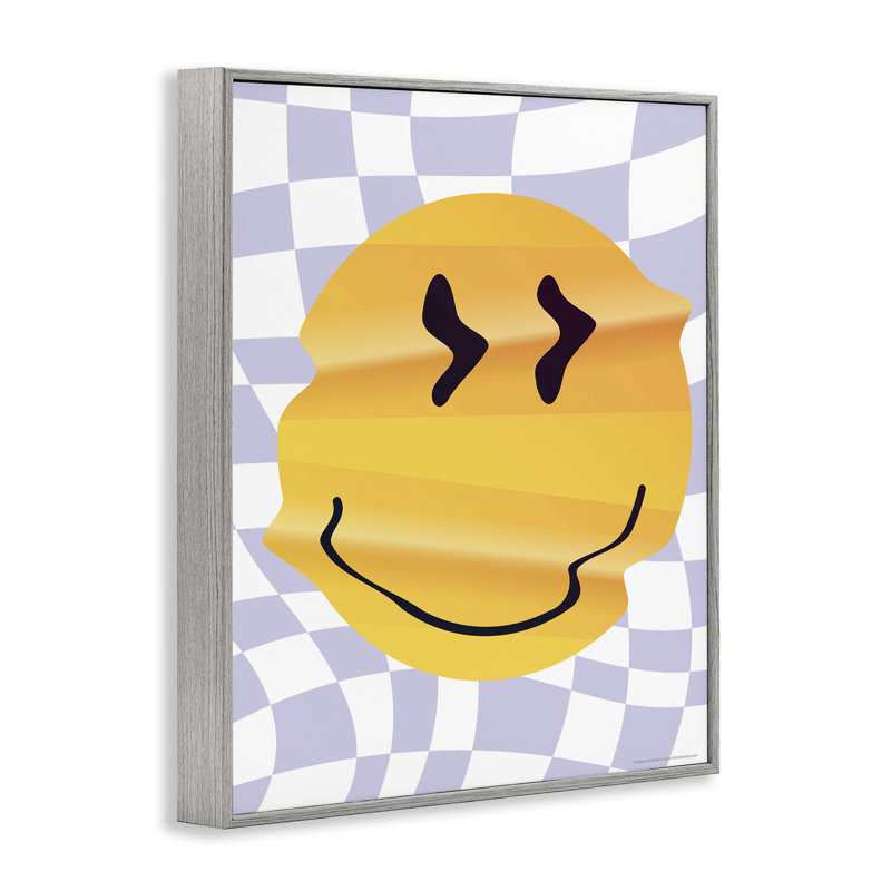 «Wavy Checkered Smile», estampe numérique par Reinders, Cadre gris, H 30 po x l 24 po
