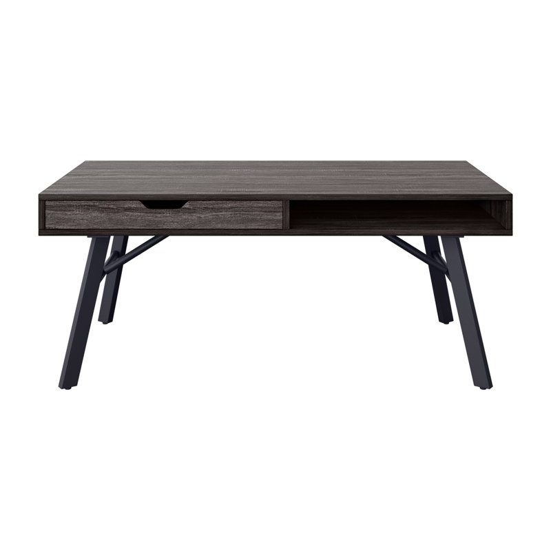Table basse à 4 pieds avec rangement Chrisander, gris