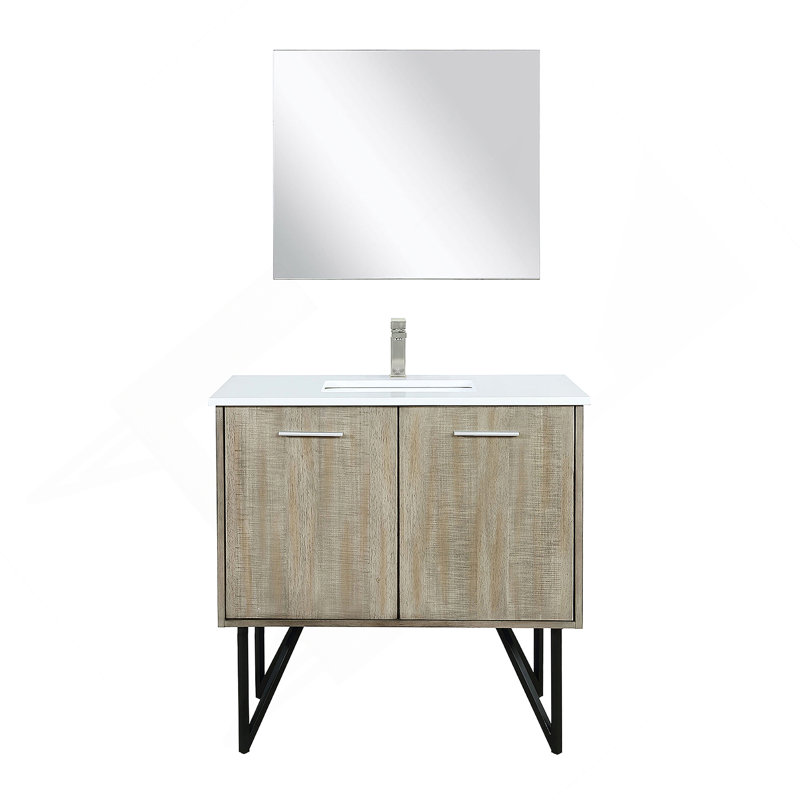 Meuble-lavabo de salle de bain 36 po X P 20 po P, comptoir en marbre de culture, ensemble de robinet et robinet de 28 po Miroir