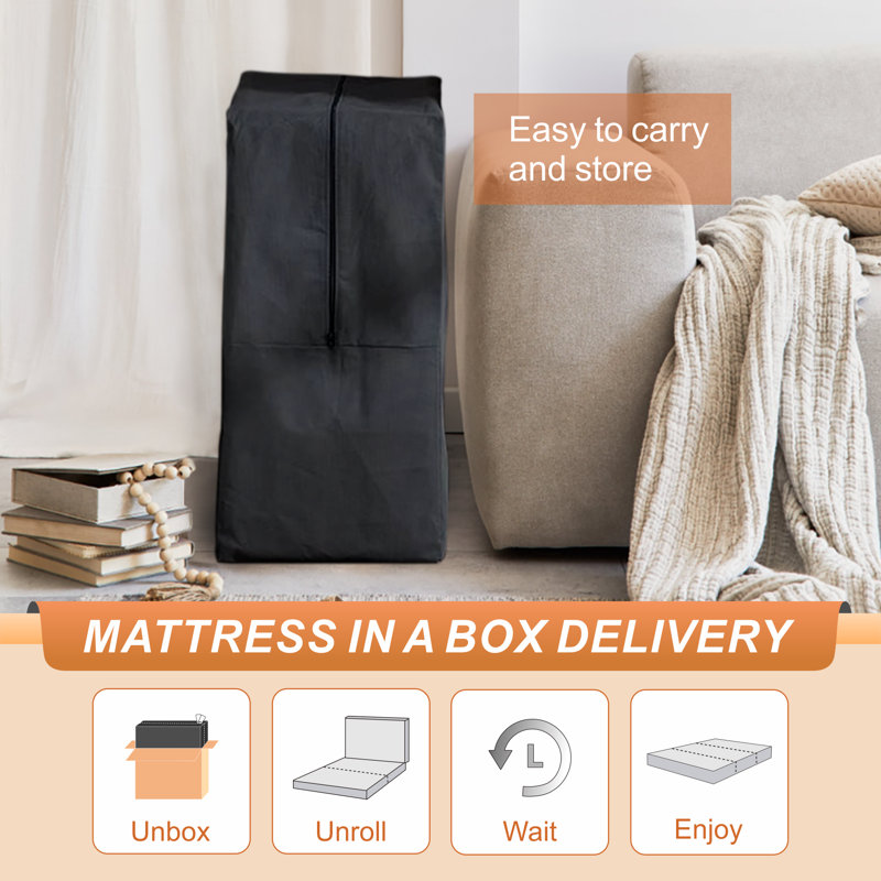  Matelas escamotable pliable en mousse à mémoire de forme de 6 po avec housse lavable pour camping Alwyn Home & Bundaberg