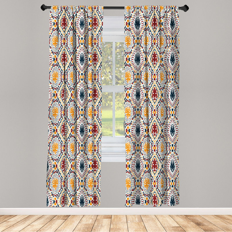 Mixed Semi-Sheer Rod Pocket Curtain panels, 28" x 95"