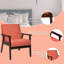 Fauteuil en lin l 23 po Janyce-795444154