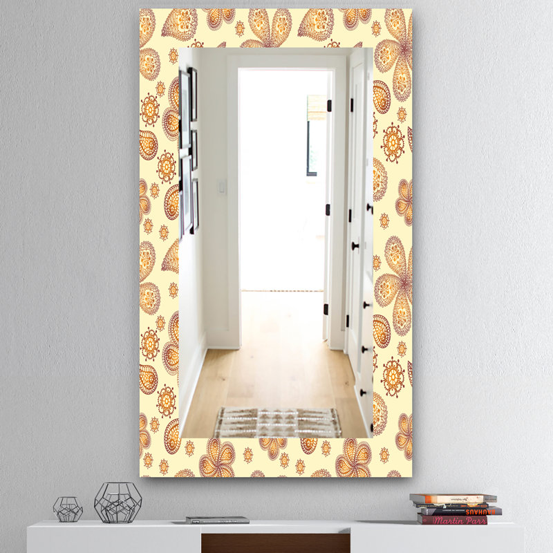Miroir mural moderne 4 mid-century fleurs, H 39,4 po x l 29,5 po