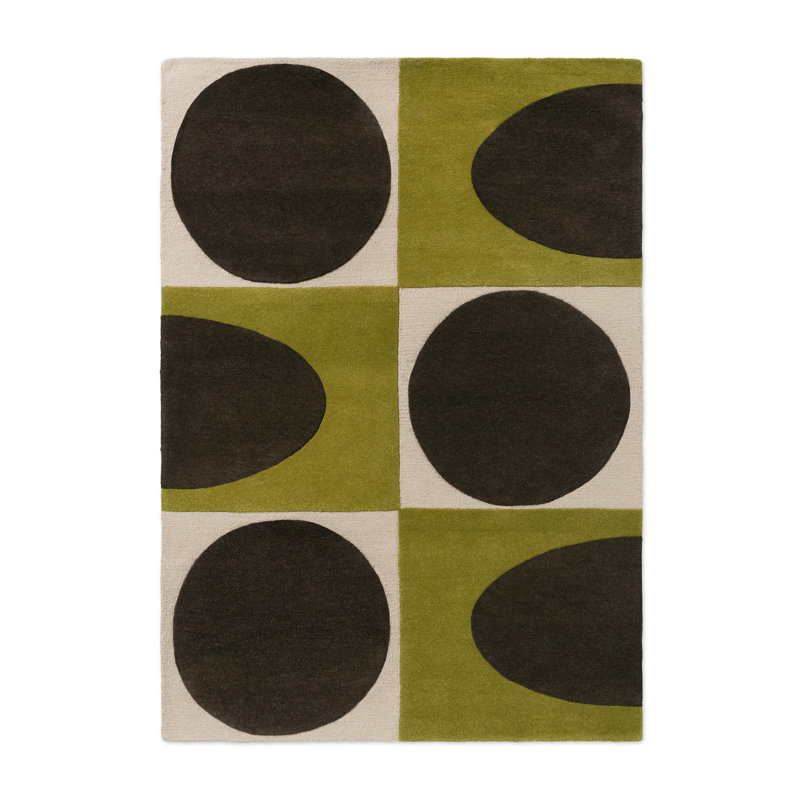 Hand Tufted Wool Geometric Area Rug, Rectangle 6'7" x 9'2"