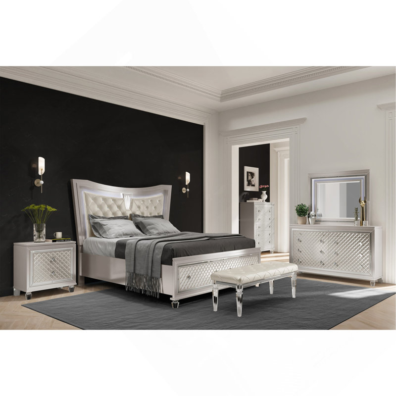 Table de chevet Cross Glam Champagne