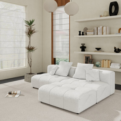 Canapé modulaire rembourré en tissu 3 pièces Kay Crumley