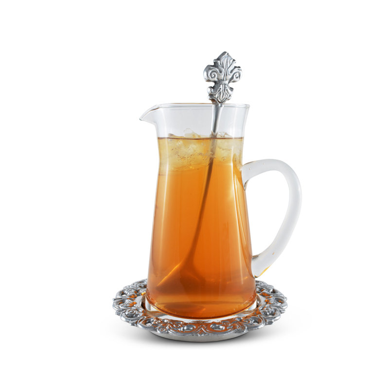 Fleur De Lis Glass Beverage Dispenser