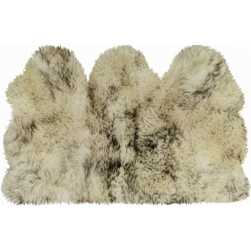Tapis brun dégradé en peau de mouton 3 pi x 5 pi