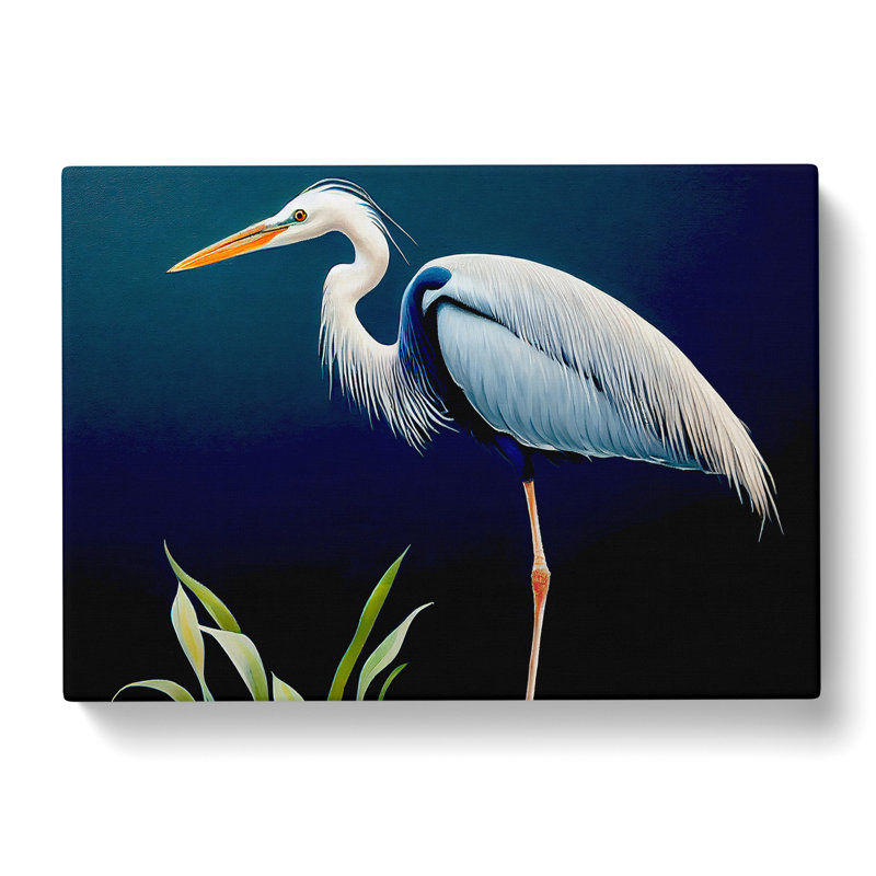 Exciting Heron Bird - Wrapped Canvas, 35cm H x 50cm W x 3cm D