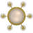 8-Light Polished Brass Candelabra Chandelier with Frosted Glass Bowl Shade