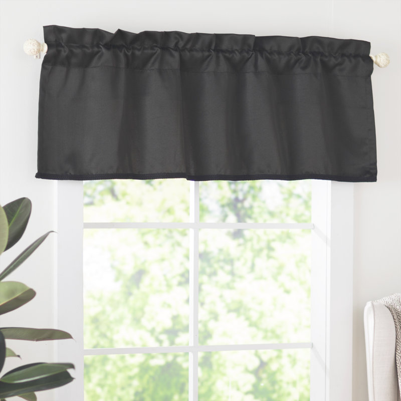 Wayfair Basics® Thermal Energy Saving Rod Pocket Curtain Valance, Black