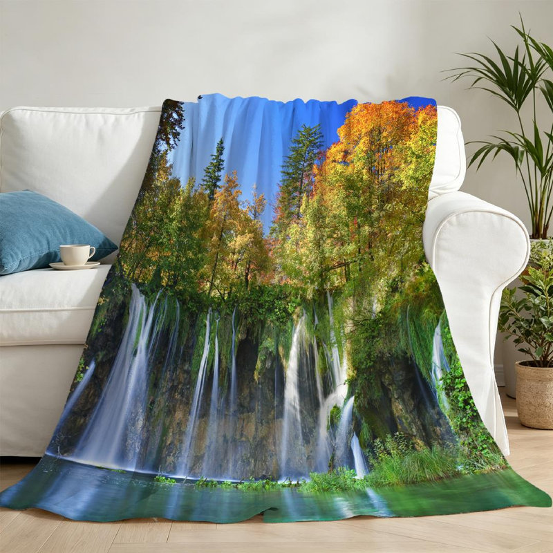 Machine Printed Throw Blanket, Throw 50" x 60"