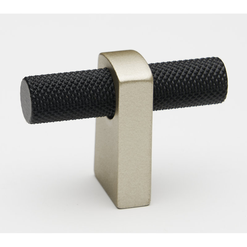 Vita Bella Bar Knob, Matte Nickel/Matte Black