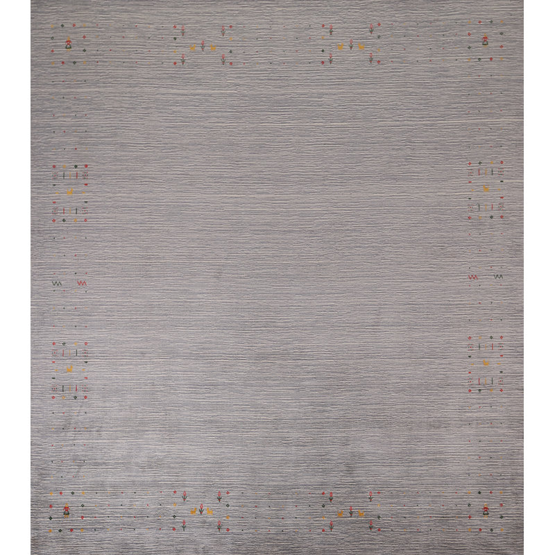 Tapis rayé gris argenté Gabbeh