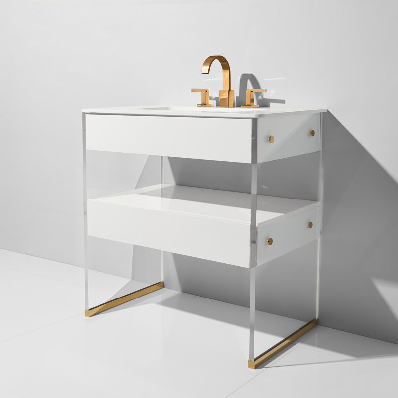 Ensemble de meuble-lavabo simple 36 po Mikiah, Blanc