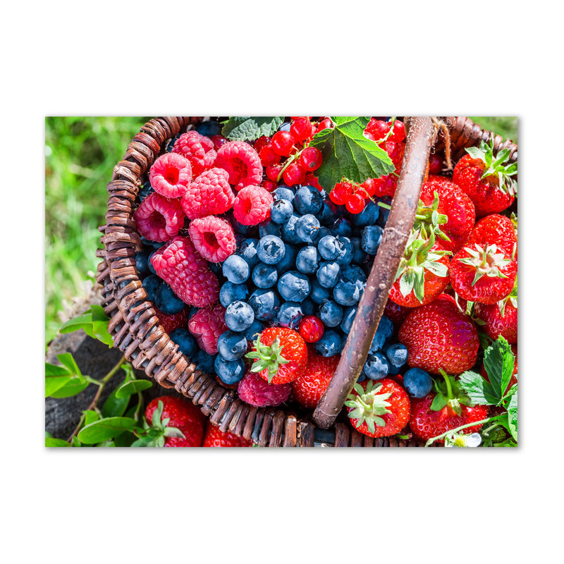A basket of forest fruits 1 Piece Wrapped Canvas Wall Art