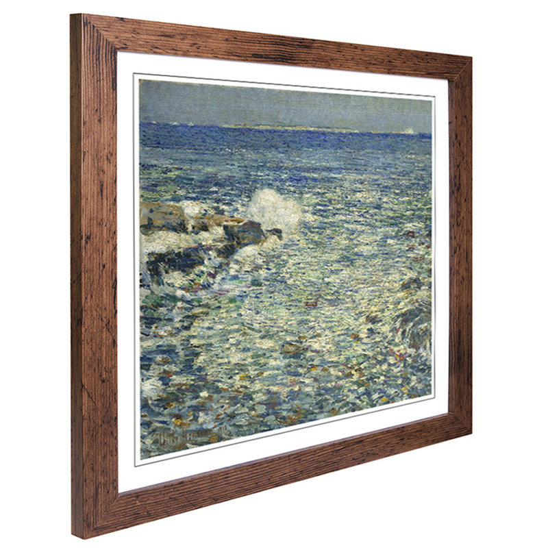 Surf, Isles of Shoals by Childe Hassam - Framed Print, Walnut