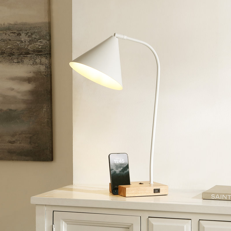 Lampe de table Dalli, Blanc, Naturel