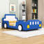 Lit plateforme simple en forme de voiture de course avec roues et lattes-374701865