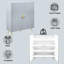 Cabinet contemporain gris avec finition ultrabrillante - 4 portes, tablettes réglables-2077494661-2077494666