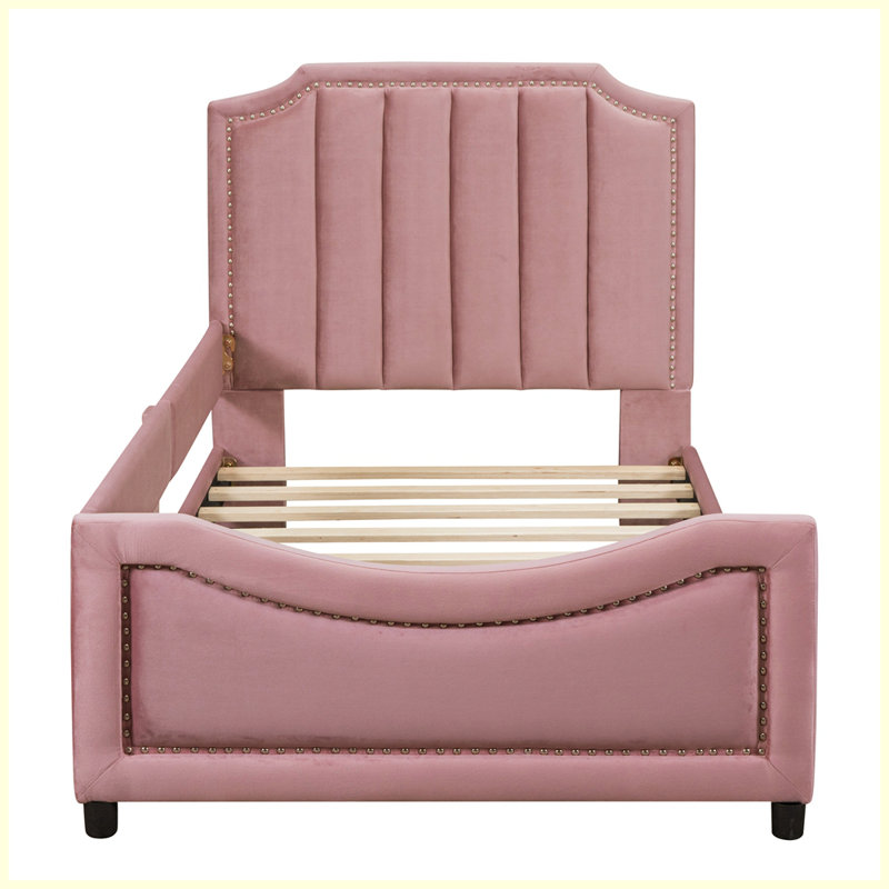 Lanny Upholstered Bed, Pink