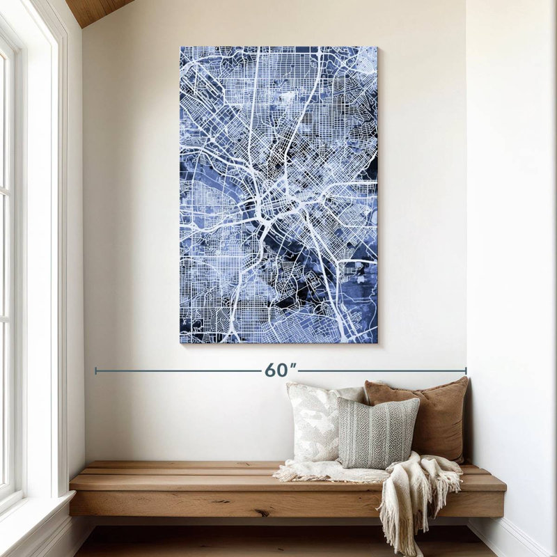 Aliaz Dallas Texas City Map III, 48" H x 32" W