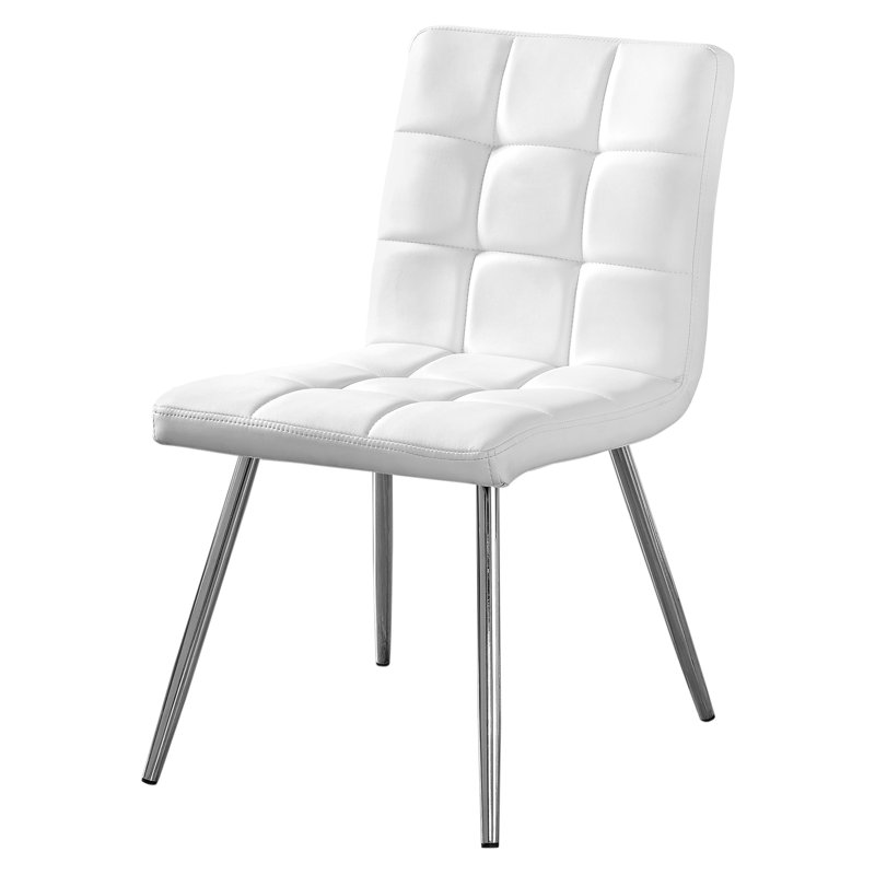 Chaise de salle à manger rembourrée d'aspect similicuir parfaite pour la cuisine ou comme chaise d'appoint Lettunich, Blanc