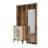 Modern Hall Stand with Hanging Coat Rack, Walnut & White, 47.2 x 78.7 x 13.8 inches | 100% Melamine Coated Particle Board, Metal Legs & Handles | Numerous Shelves, Wall-Mountable, Stylish & Functional Design