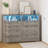 55" Wide 8-Drawer Dresser with Storage, LED & Charging Station-397799747-397799746